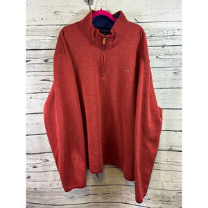 Men's Crown & Ivy Red 4XL Quarter-Zip Sweater
